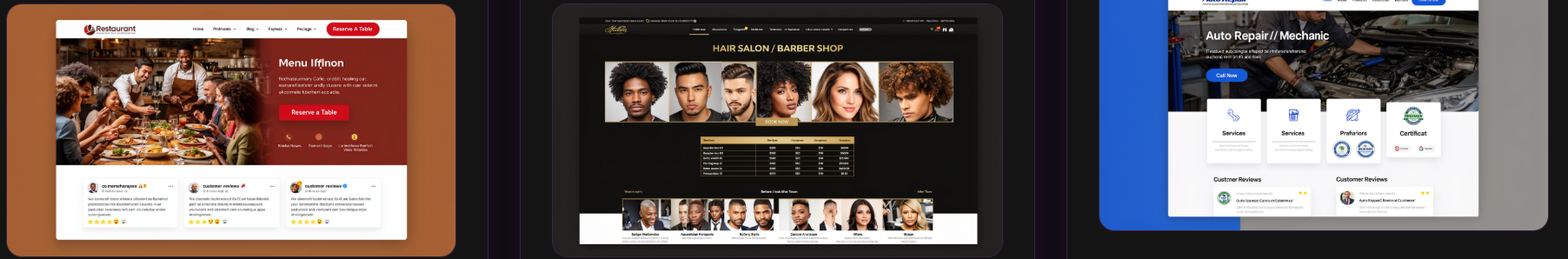 Examples of live shareable landing pages